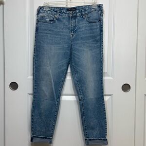 True Religion Colette High Rise Tapered Skinny Stretch Denim Jean Size 32